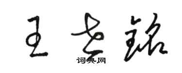 骆恒光王世铭草书个性签名怎么写