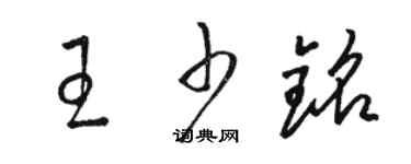 骆恒光王少铭草书个性签名怎么写