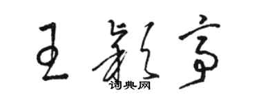 骆恒光王颖亭草书个性签名怎么写