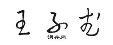 骆恒光王子武草书个性签名怎么写