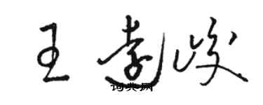骆恒光王远峻草书个性签名怎么写
