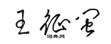 骆恒光王征闽草书个性签名怎么写