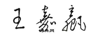 骆恒光王嘉赢草书个性签名怎么写