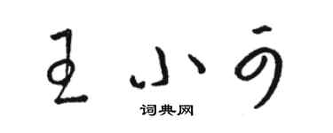 骆恒光王小可草书个性签名怎么写