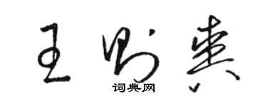 骆恒光王则爽草书个性签名怎么写