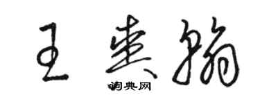 骆恒光王爽翰草书个性签名怎么写