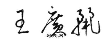 骆恒光王广丽草书个性签名怎么写