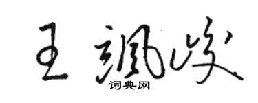 骆恒光王飒峻草书个性签名怎么写