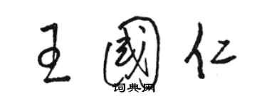 骆恒光王国仁草书个性签名怎么写