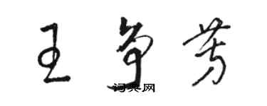 骆恒光王争芳草书个性签名怎么写