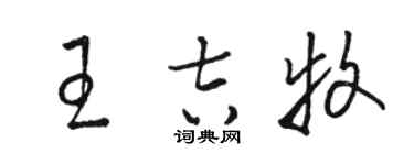 骆恒光王吉牧草书个性签名怎么写