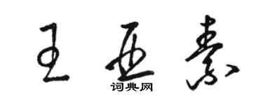 骆恒光王亚素草书个性签名怎么写