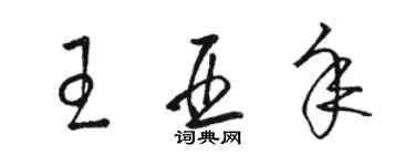 骆恒光王亚年草书个性签名怎么写