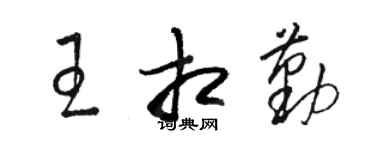 骆恒光王相勤草书个性签名怎么写