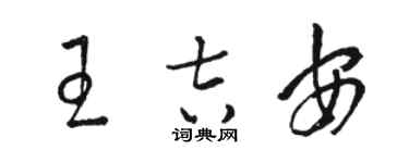 骆恒光王吉安草书个性签名怎么写