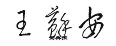 骆恒光王苏安草书个性签名怎么写