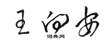 骆恒光王向安草书个性签名怎么写