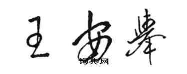 骆恒光王安举草书个性签名怎么写