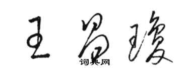 骆恒光王昌琼草书个性签名怎么写