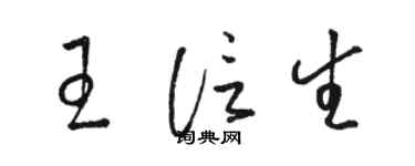 骆恒光王信生草书个性签名怎么写