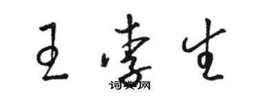 骆恒光王李生草书个性签名怎么写