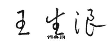 骆恒光王生浪草书个性签名怎么写