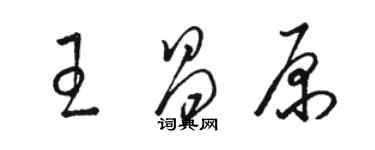 骆恒光王昌原草书个性签名怎么写