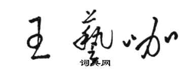 骆恒光王艺咖草书个性签名怎么写