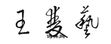 骆恒光王双艺草书个性签名怎么写