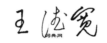 骆恒光王德宽草书个性签名怎么写