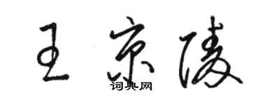 骆恒光王京陵草书个性签名怎么写
