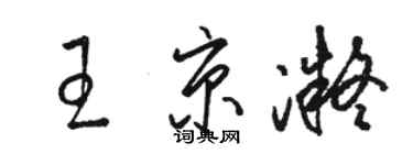 骆恒光王京凝草书个性签名怎么写