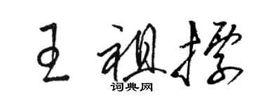 骆恒光王祖标草书个性签名怎么写