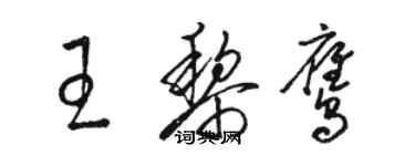 骆恒光王黎鹰草书个性签名怎么写