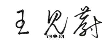 骆恒光王见蔚草书个性签名怎么写