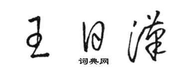 骆恒光王日汉草书个性签名怎么写