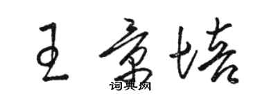 骆恒光王景培草书个性签名怎么写