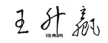 骆恒光王升赢草书个性签名怎么写