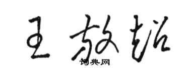 骆恒光王放超草书个性签名怎么写