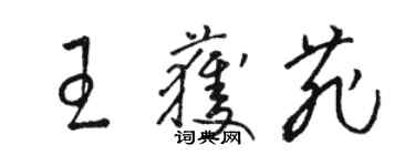 骆恒光王获菲草书个性签名怎么写