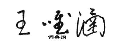 骆恒光王唯涵草书个性签名怎么写