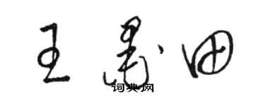 骆恒光王墨田草书个性签名怎么写