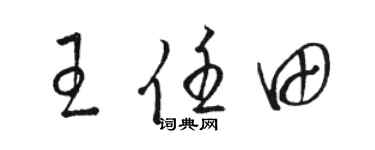 骆恒光王任田草书个性签名怎么写