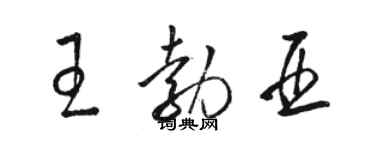 骆恒光王勃亚草书个性签名怎么写