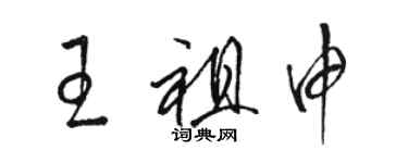 骆恒光王祖申草书个性签名怎么写