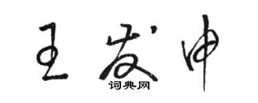 骆恒光王发申草书个性签名怎么写