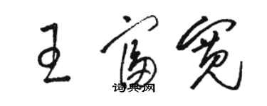 骆恒光王富宽草书个性签名怎么写