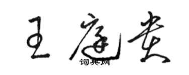 骆恒光王庭贵草书个性签名怎么写