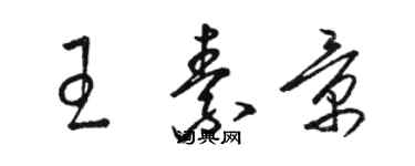 骆恒光王素景草书个性签名怎么写