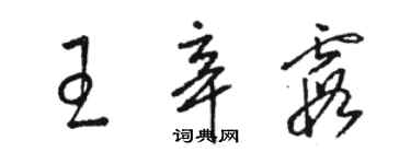 骆恒光王辛霞草书个性签名怎么写